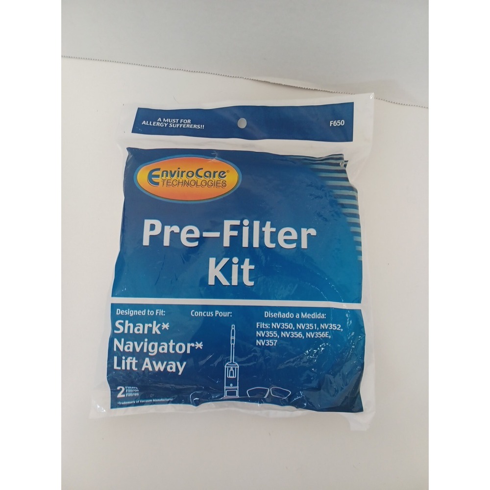 EnviroCare Pre-Filter Kit 2 Pk for SHARK NAVIGATOR LIFT-AWAY Upright Vacuum, NEW